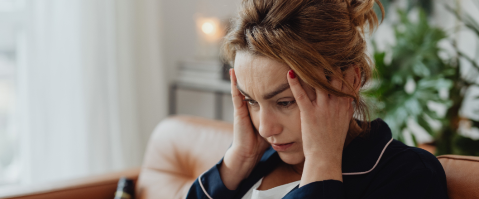 Woman feeling overwhelmed and stressed